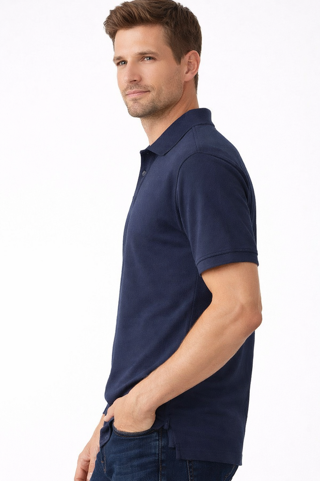 Men’s solid polo neck t-shirts