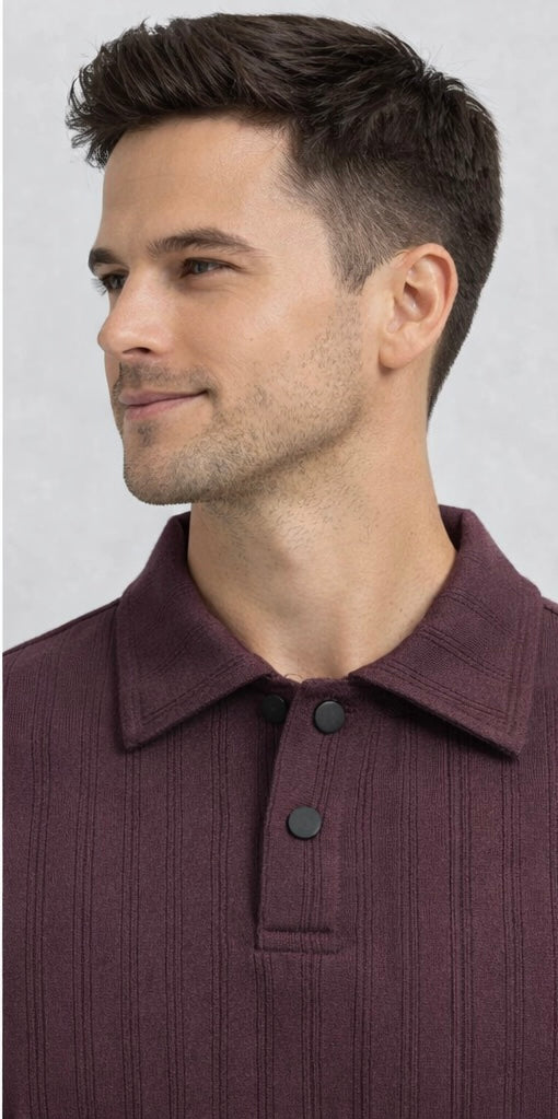 Men’s textured polo cord set