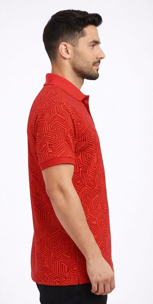 MENS ALLOVER POLO NECK T-SHIRT