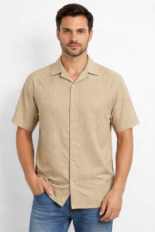 MEN’S JAQUARD OPEN SHIRT