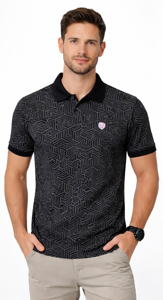 MENS ALLOVER POLO NECK T-SHIRT