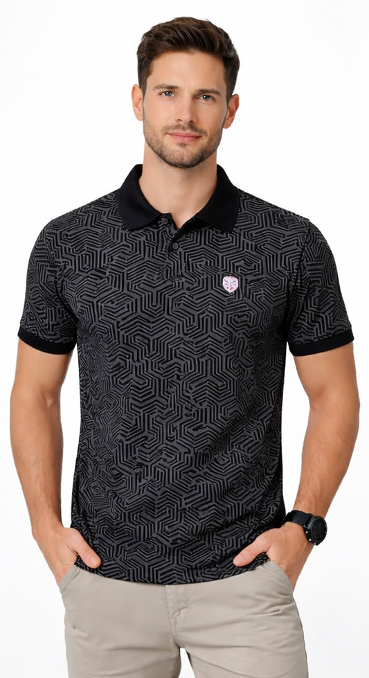 MENS ALLOVER POLO NECK T-SHIRT