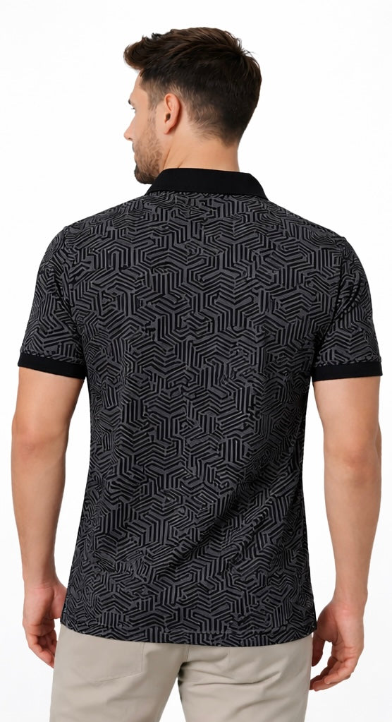 MENS ALLOVER POLO NECK T-SHIRT
