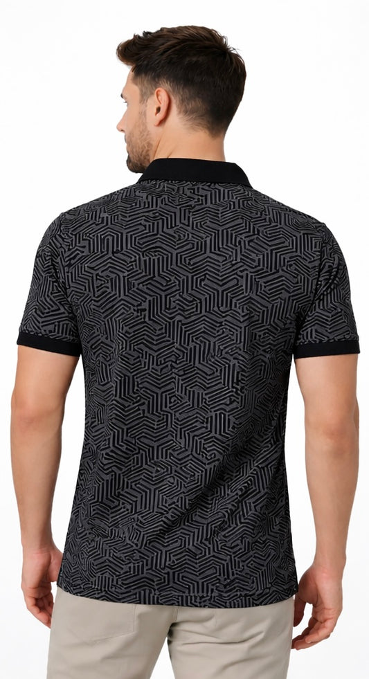 MENS ALLOVER POLO NECK T-SHIRT