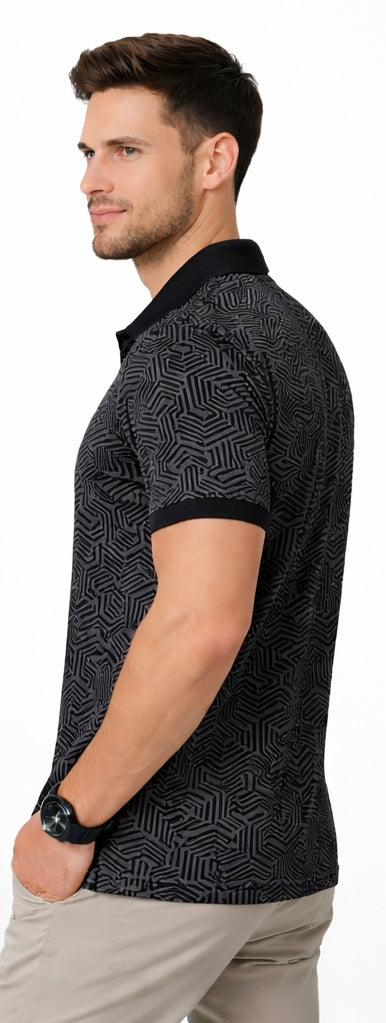 MENS ALLOVER POLO NECK T-SHIRT