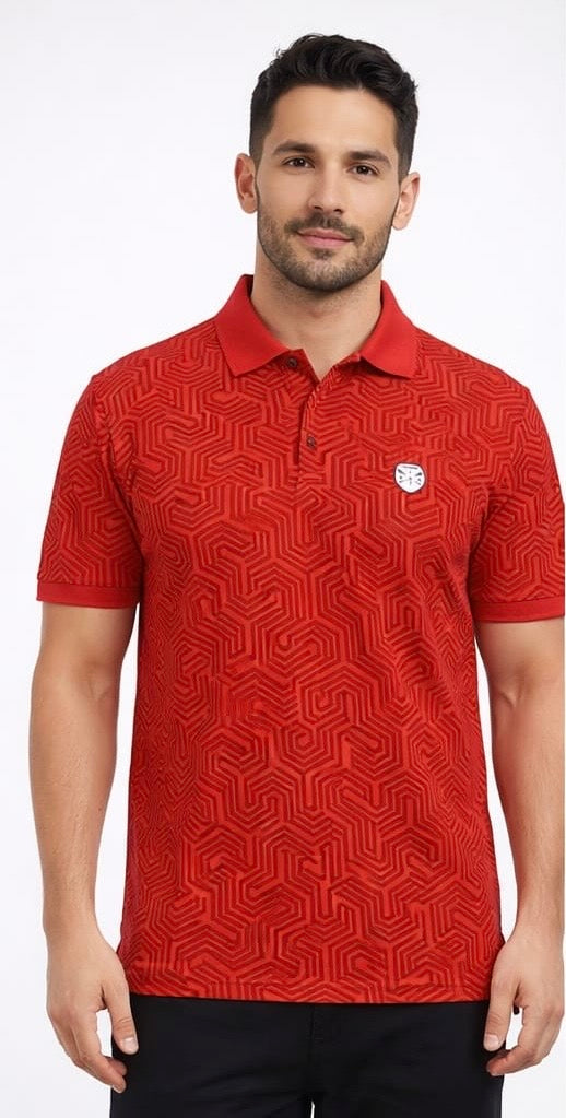 MENS ALLOVER POLO NECK T-SHIRT