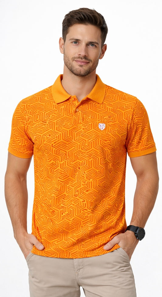 MENS ALLOVER POLO NECK T-SHIRT