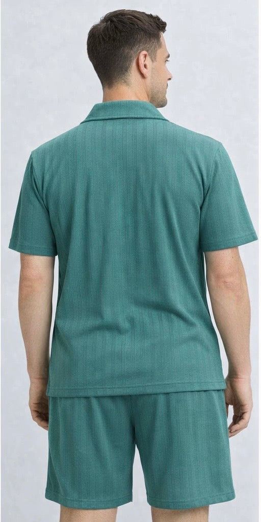 Men’s Textured Polo Cord Set