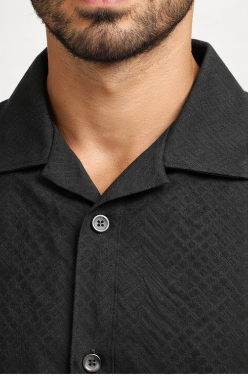 MEN’S JAQUARD OPEN SHIRT