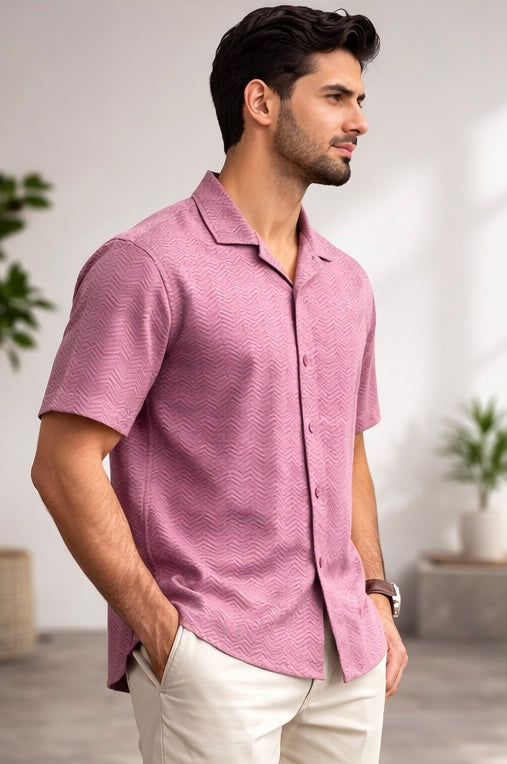 MEN’S JAQUARD OPEN SHIRT